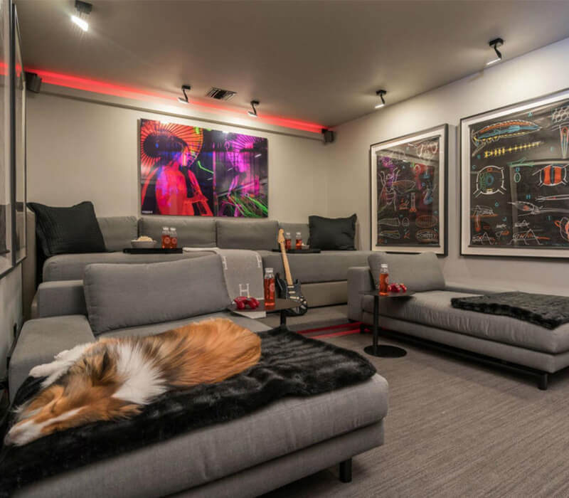 Cinema room garage conversion in Belfast
