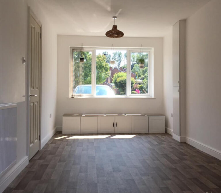 Bedroom with en suite garage conversion in Belfast