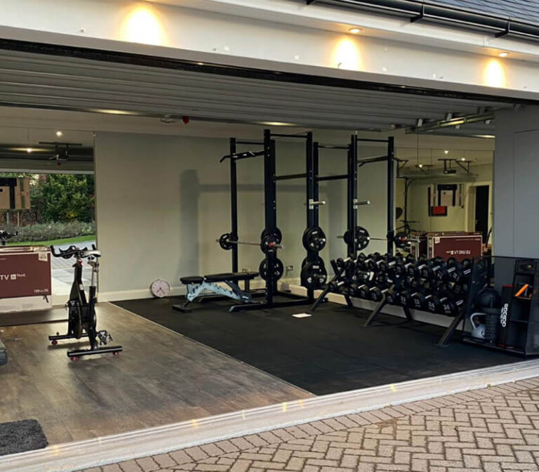 Home gym garage conversion in Belfast