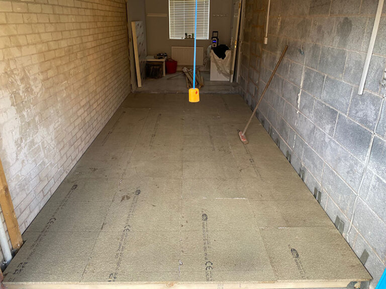 Garage conversion floor construction: levels, damp and insulation